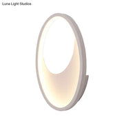 Modern oval white and black led wall lamp with sleek frame and warm lighting for bedroom 110v-120v and 220v-240v use