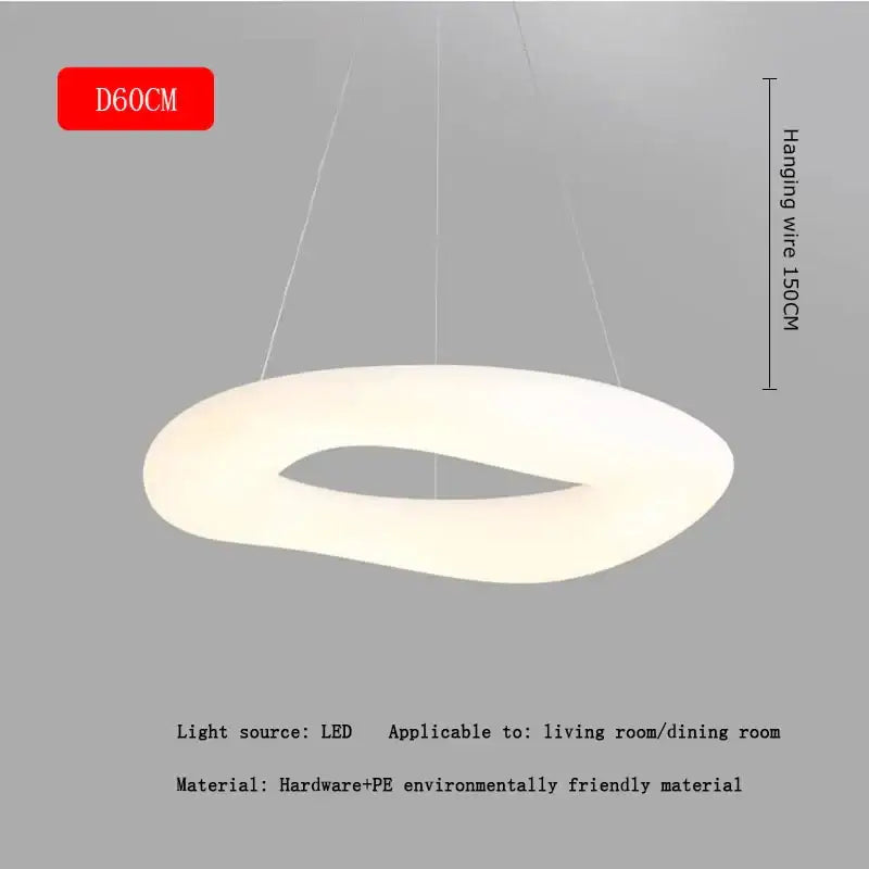 Modern oval white cozy cotton ceiling chandelier with led ring design and eco-friendly PE material for bedroom decorbites cozy cotton ceiling