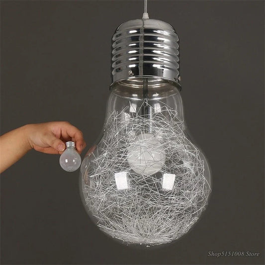 Modern Oversized Bulb Glass Pendant Light