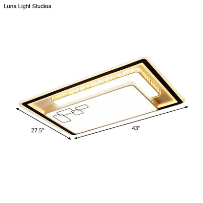 DecorBites™ DecorBites™ Modern Oversized LED Ceiling Lamp with Crystal Accent & Warm/White Light