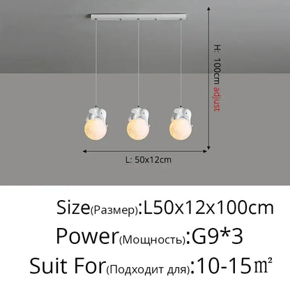 Modern panda bear bedroom wall lamp white glass pendant light with elephant-shaped design and three spherical bulbs decorbites bear bedroom