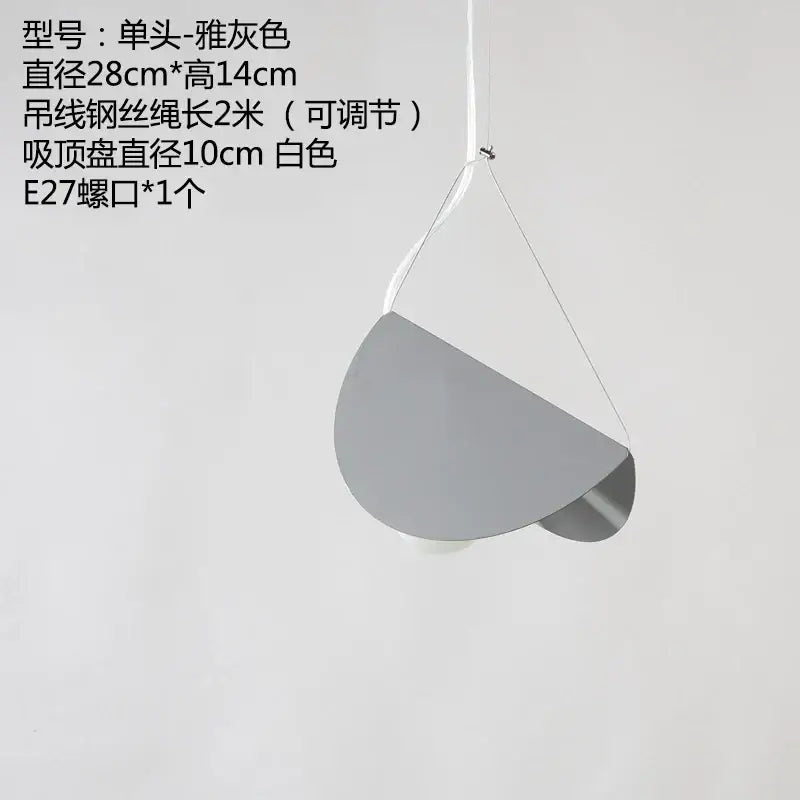 Modern gray metallic pendant light with sleek minimalist design and adjustable cable for decorbites geometric iron pendant use