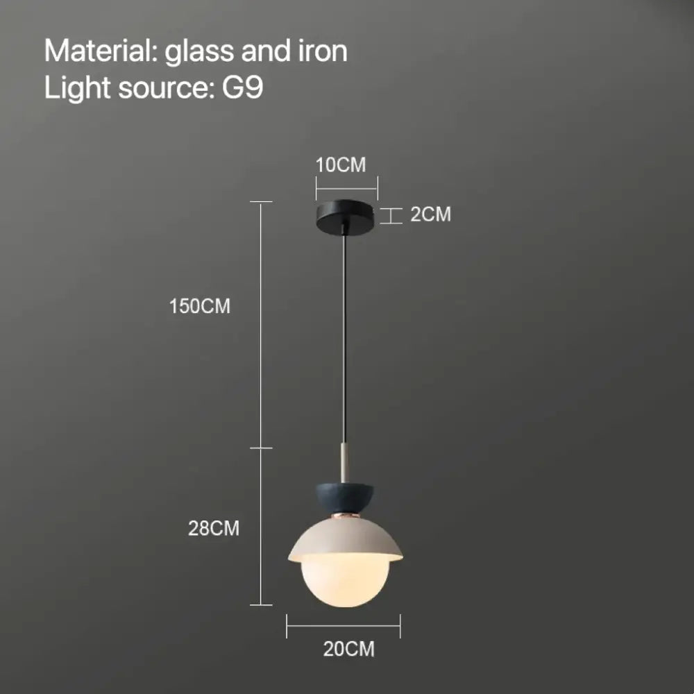Minimalist pastel ceramic glass ball pendant lamp with frosted globe and matte black iron fixture for kitchen decorbites glass ball