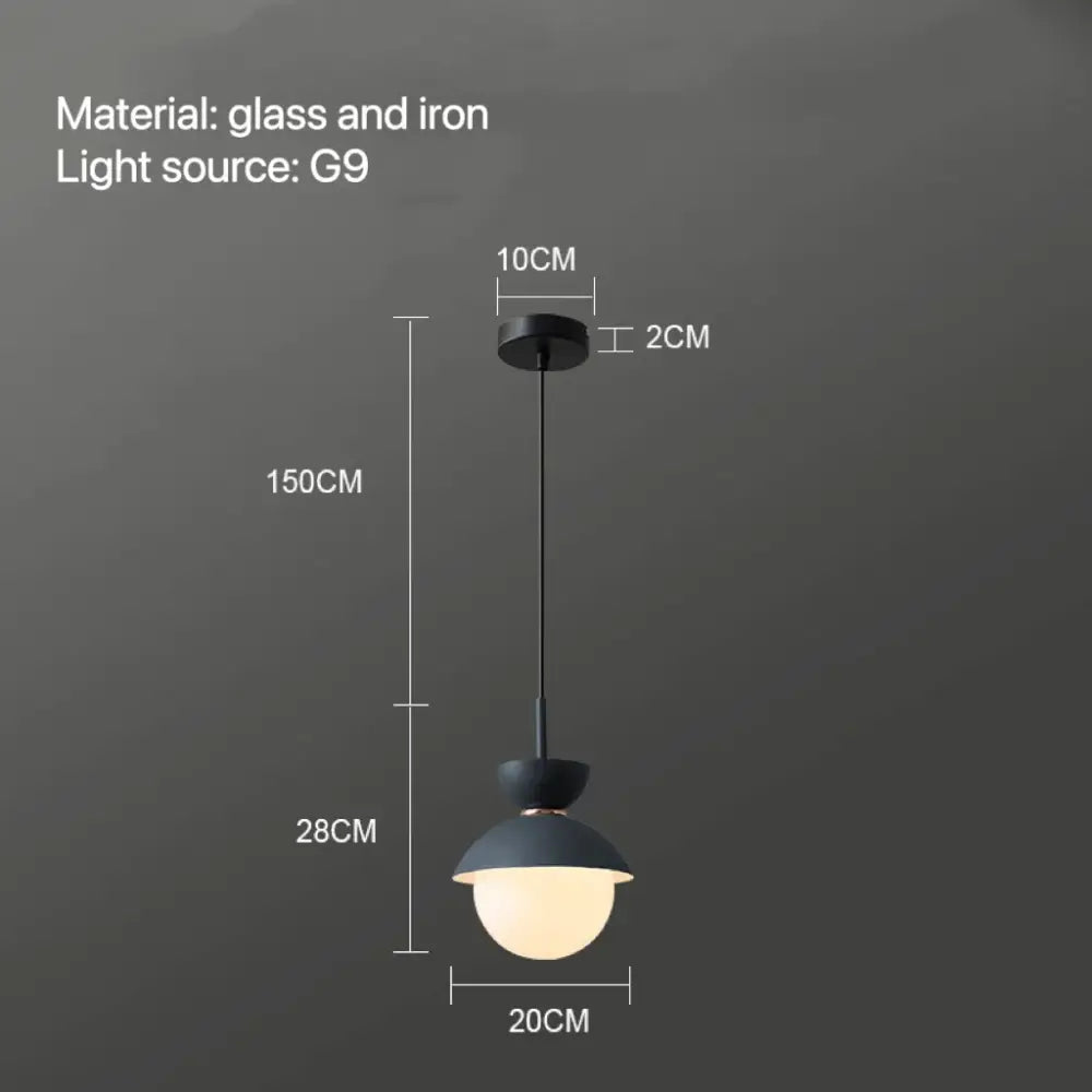 Modern black pendant lamp with glass ball and iron frame featuring a g9 bulb for kitchen decorbites glass ball pendant