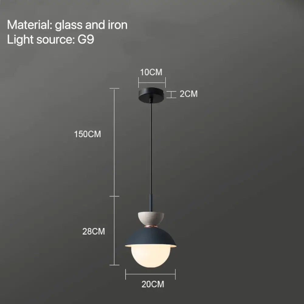 Modern pendant lamp with black iron frame frosted glass shade and pastel matte ceramic glass ball accents for kitchen decorbites glass ball pendant