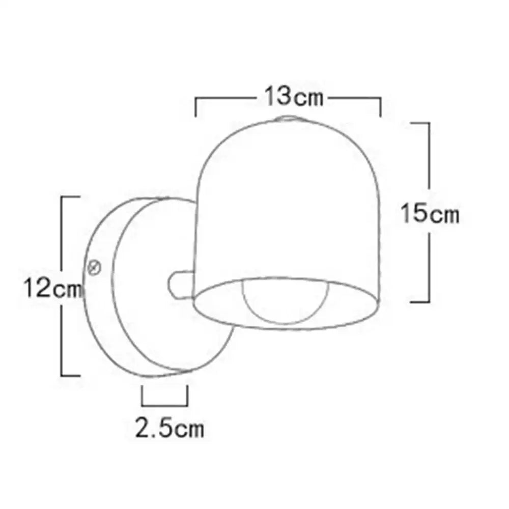 Minimalist white matte iron wall light fixture with dome-shaped shade and circular base for modern bedroom use