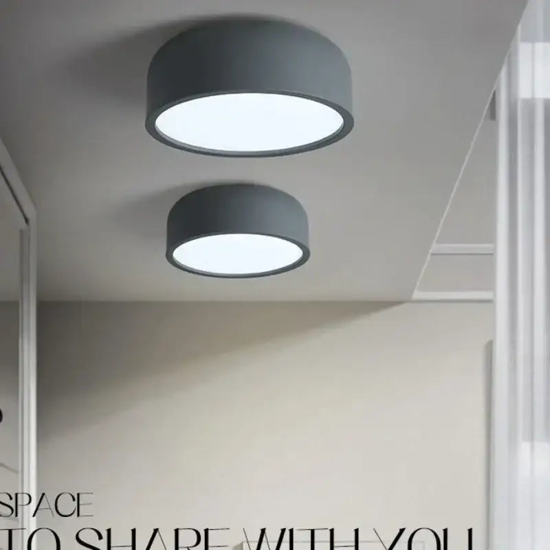 Modern gray cylindrical ceiling light with sleek minimalist design for bedroom decorbites circular led ceiling use