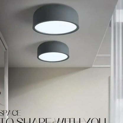 Modern gray cylindrical ceiling light with sleek minimalist design for bedroom decorbites circular led ceiling use