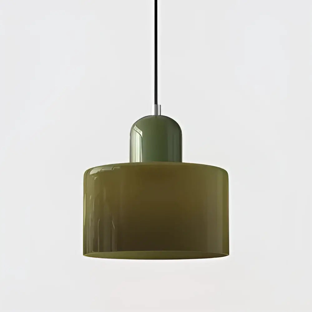 Modern pastel stained glass cord pendant set of 4 with olive-green glass pendant light and metallic suspension for kitchen use