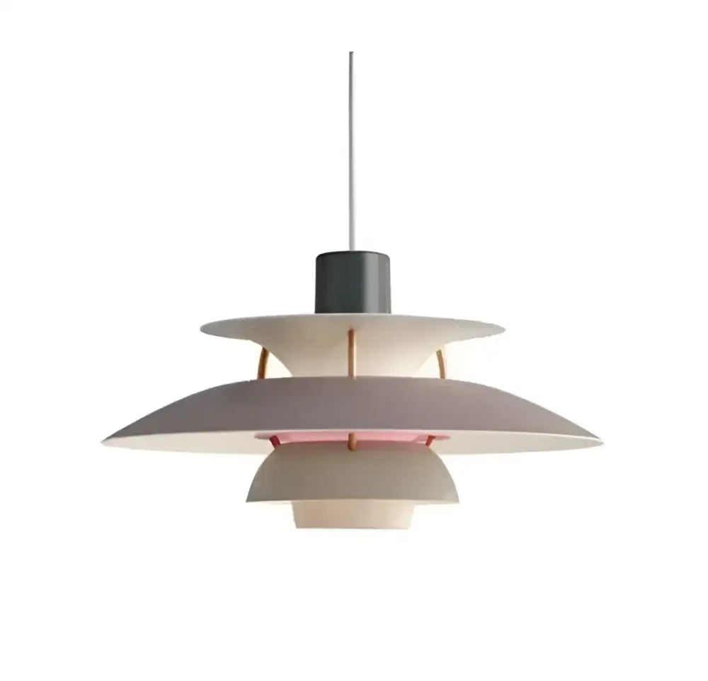 Modern pastel pink tiered led chandelier pendant light with sleek metallic accents for kitchen decor