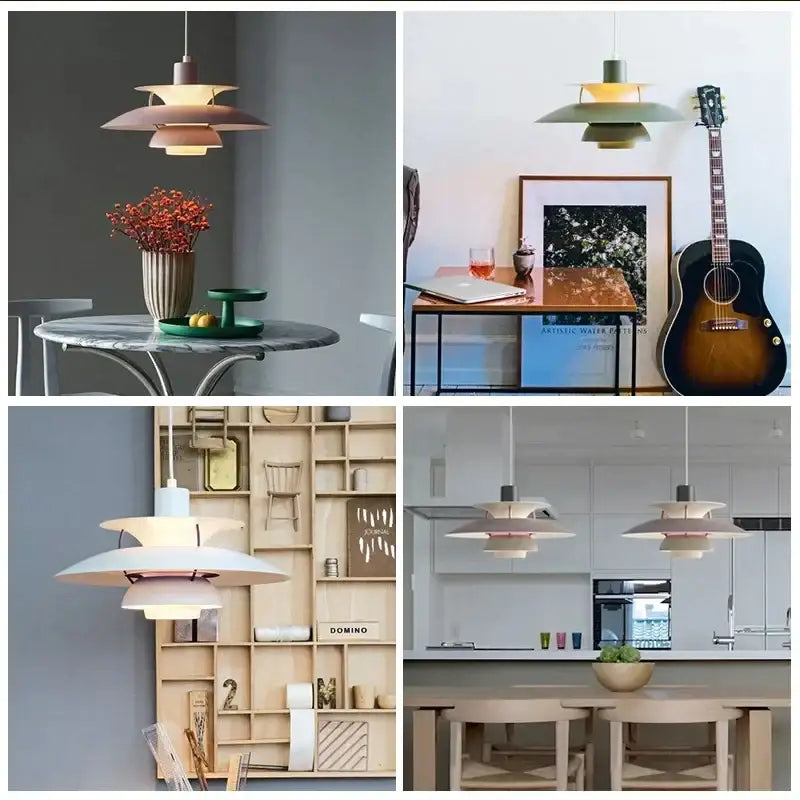 Modern pastel tiered led chandelier pendant light with matte earth tones and layered circular shades for kitchen decor
