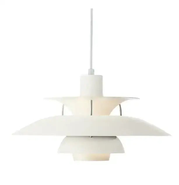 White layered modern pastel tiered led chandelier pendant light for kitchen decor with sleek pendant light design
