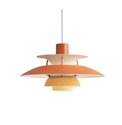Modern pastel orange and yellow tiered led chandelier pendant light with sleek design for kitchen decor pendant light