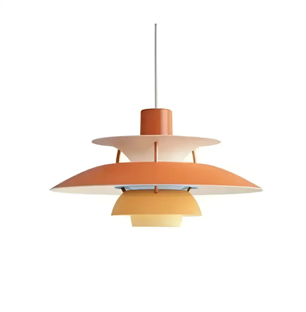 Modern pastel orange and yellow tiered led chandelier pendant light with sleek design for kitchen decor pendant light