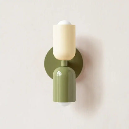 Modern peach and cream olive green ceramic decorbites led wall sconce with minimalist design for bedroom led wall lights