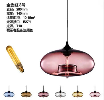 A modern pendant light with a translucent rose-gold glass shade and black metal fixture for bedroom or dining room