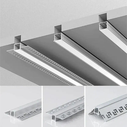 Modern perforated silver led aluminum profile ceiling light track with sleek design and decorative perforated pattern