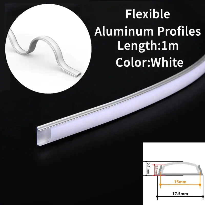 Modern perforated silver led aluminum profile living room light track with white flexible aluminum profile and translucent diffuser