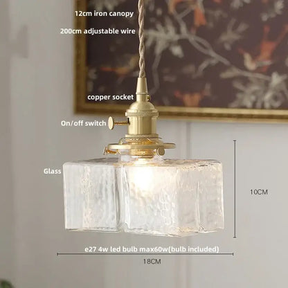 Modern petal clear glass led pendant lamp with brass copper socket and 12cm iron canopy for dining room decorbites clear glass decor