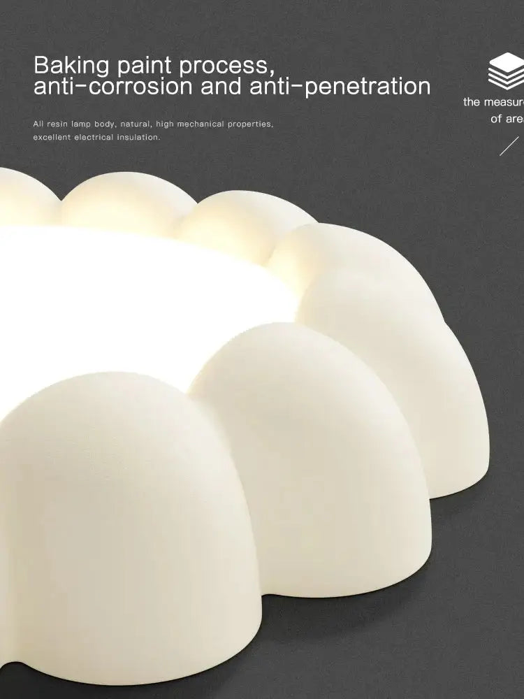 Modern petal cream wind ceiling lights featuring an off-white, cloud-shaped resin lamp with a glossy finish for decorbites cream wind bedroom decor