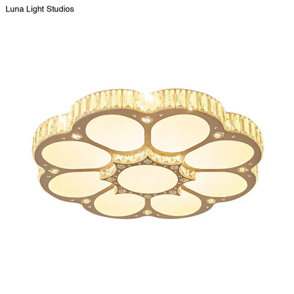 Lámpara de techo LED empotrada DecorBites™ Modern Petal Crystal en blanco - 19.5"/23.5"/31.5" - para dormitorio