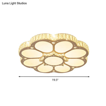 Lámpara de techo LED empotrada DecorBites™ Modern Petal Crystal en blanco - 19.5"/23.5"/31.5" - para dormitorio