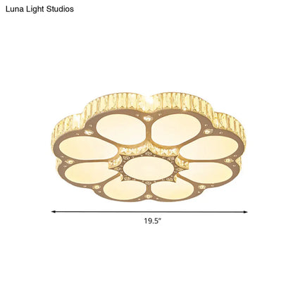 Lámpara de techo LED empotrada DecorBites™ Modern Petal Crystal en blanco - 19.5"/23.5"/31.5" - para dormitorio