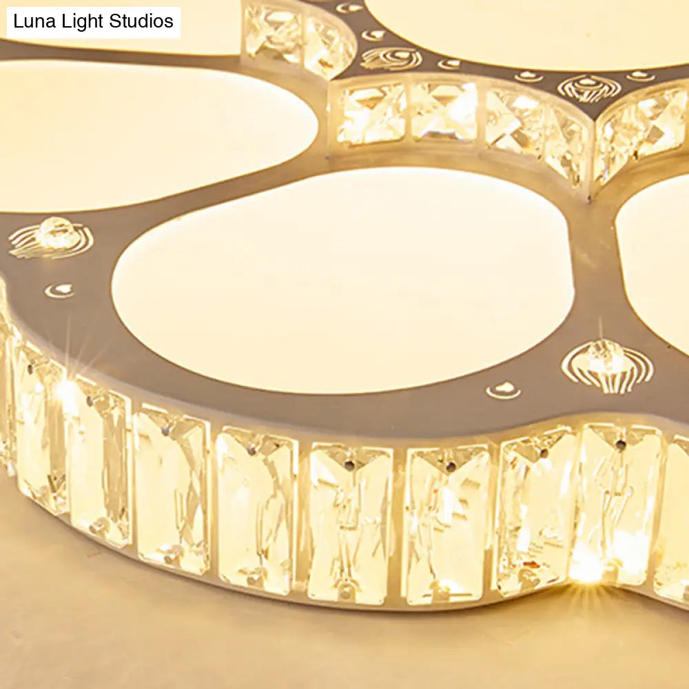 Lámpara de techo LED empotrada DecorBites™ Modern Petal Crystal en blanco - 19.5"/23.5"/31.5" - para dormitorio