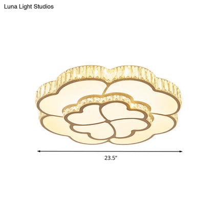 Lámpara de techo LED empotrada DecorBites™ Modern Petal Crystal en blanco - 19.5"/23.5"/31.5" - para dormitorio