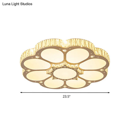 Lámpara de techo LED empotrada DecorBites™ Modern Petal Crystal en blanco - 19.5"/23.5"/31.5" - para dormitorio