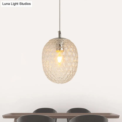 Modern Pineapple Pendant Light with Hammered Glass - Perfect for Dining Table - 1 Head