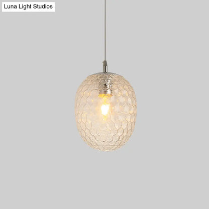 Modern Pineapple Pendant Light with Hammered Glass - Perfect for Dining Table - 1 Head