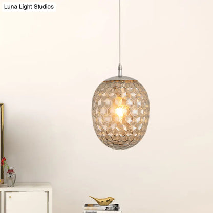 Modern Pineapple Pendant Light with Hammered Glass - Perfect for Dining Table - 1 Head