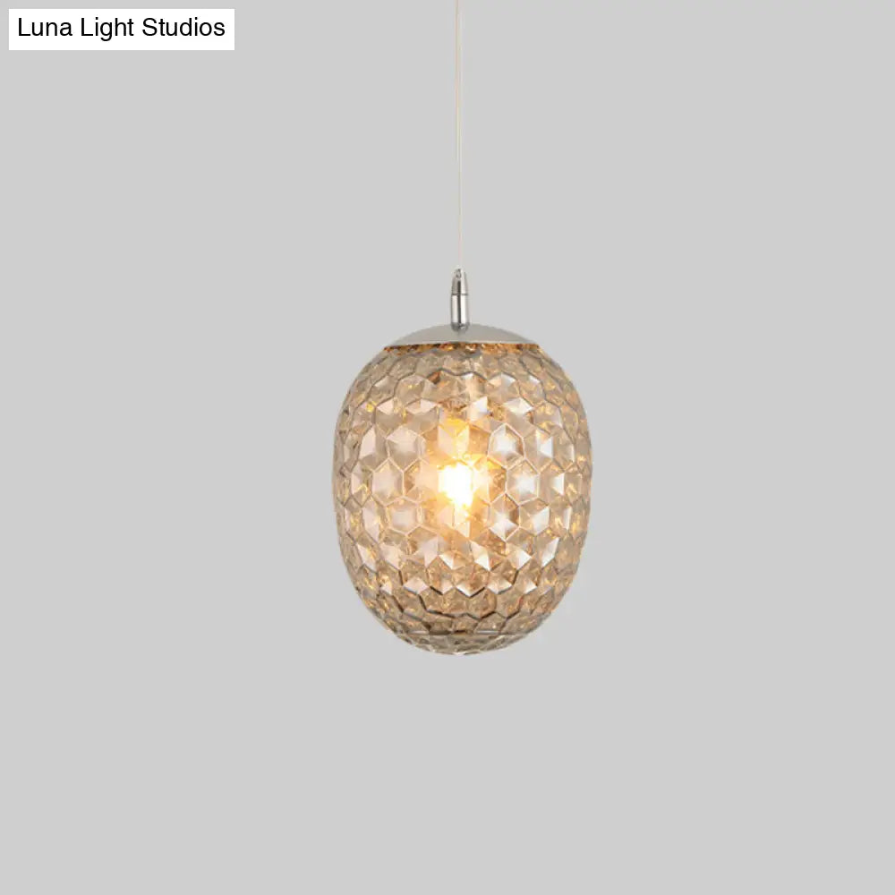 Modern Pineapple Pendant Light with Hammered Glass - Perfect for Dining Table - 1 Head