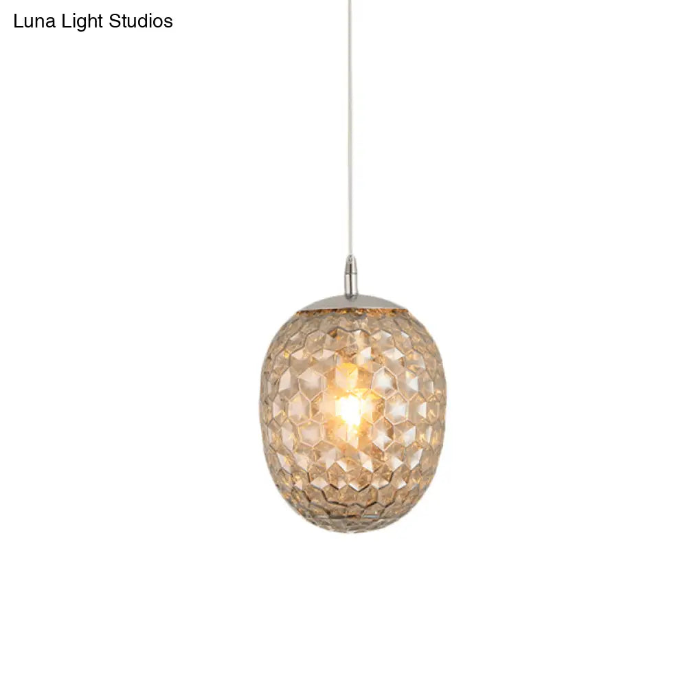 Modern Pineapple Pendant Light with Hammered Glass - Perfect for Dining Table - 1 Head