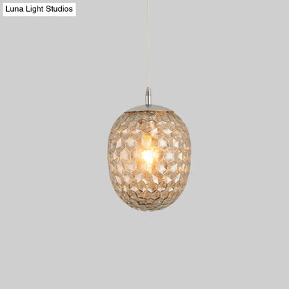 Modern Pineapple Pendant Light with Hammered Glass - Perfect for Dining Table - 1 Head