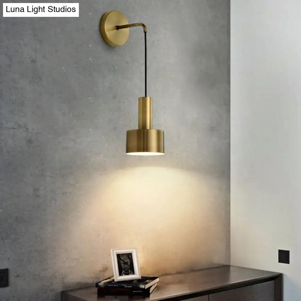 Modern pink and brass bedside reading light with cylindrical shade and slender arm compatible with e14 e26 e27 bulbs