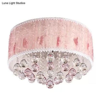 DecorBites™ DecorBites™ Modern Pink Ceiling Light with Crystal Ball - 8 Heads for Girls Bedroom