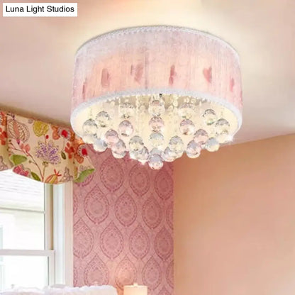 DecorBites™ DecorBites™ Modern Pink Ceiling Light with Crystal Ball - 8 Heads for Girls Bedroom