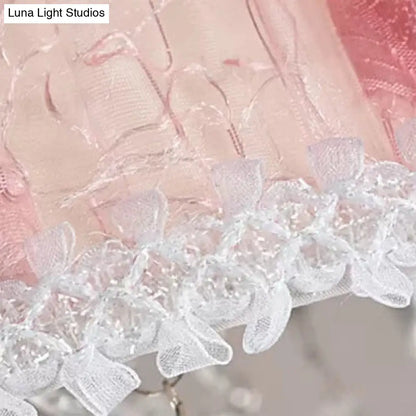 DecorBites™ DecorBites™ Modern Pink Ceiling Light with Crystal Ball - 8 Heads for Girls Bedroom