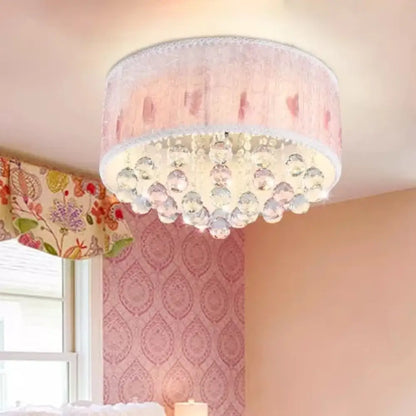 DecorBites™ DecorBites™ Modern Pink Ceiling Light with Crystal Ball - 8 Heads for Girls Bedroom