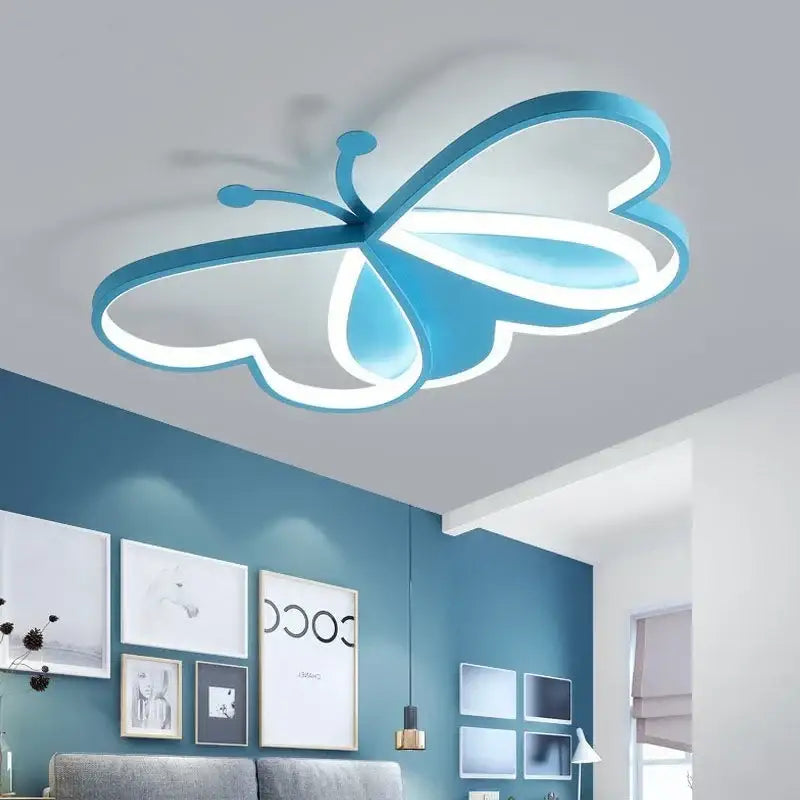 Modern pink decorbites butterfly led ceiling light with blue illuminated wings for girls bedroom ceiling light decorbites butterfly led butterfly led ceiling