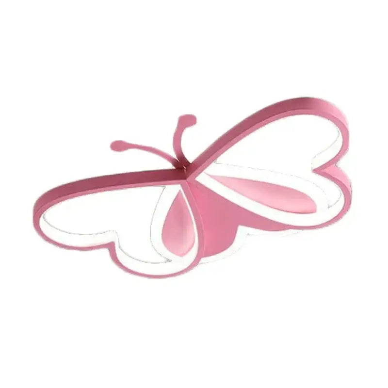 Modern pink decorbites butterfly led ceiling light with heart-patterned wings for girls bedroom ceiling light design