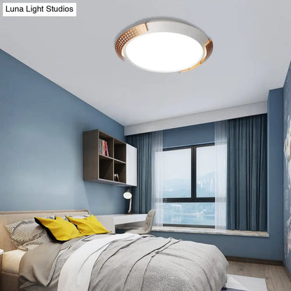 DecorBites™ DecorBites™ Modern Pink/Gold Hollow Metal Ceiling Fixture - 16"/19.5" Round Flush Mount Light for Bedroom