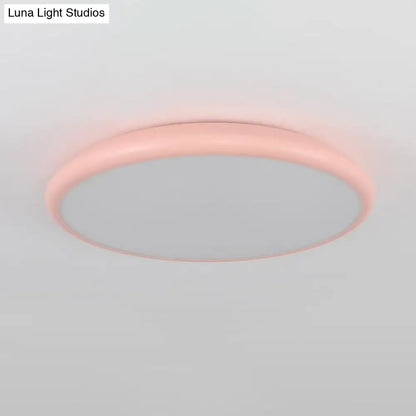 DecorBites™ DecorBites™ Modern Pink LED Ceiling Mounted Fixture, Round Acrylic Flush Mount Light in Warm & White Light, 15"/18"/22" Width