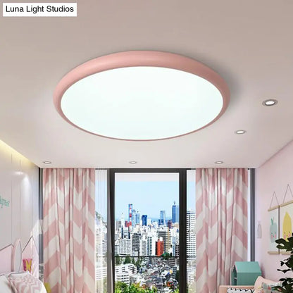 DecorBites™ DecorBites™ Modern Pink LED Ceiling Mounted Fixture, Round Acrylic Flush Mount Light in Warm & White Light, 15"/18"/22" Width