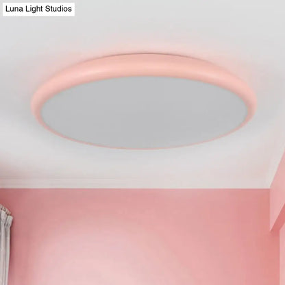 DecorBites™ DecorBites™ Modern Pink LED Ceiling Mounted Fixture, Round Acrylic Flush Mount Light in Warm & White Light, 15"/18"/22" Width
