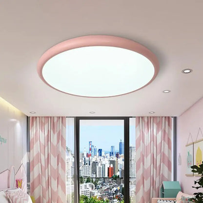 DecorBites™ DecorBites™ Modern Pink LED Ceiling Mounted Fixture, Round Acrylic Flush Mount Light in Warm & White Light, 15"/18"/22" Width