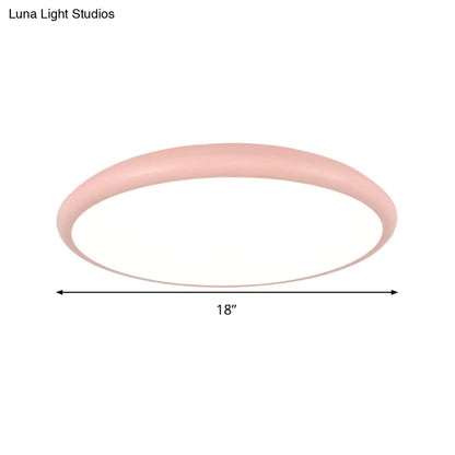 DecorBites™ DecorBites™ Modern Pink LED Ceiling Mounted Fixture, Round Acrylic Flush Mount Light in Warm & White Light, 15"/18"/22" Width