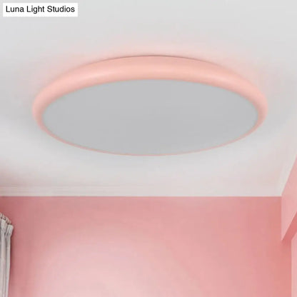 DecorBites™ DecorBites™ Modern Pink LED Ceiling Mounted Fixture, Round Acrylic Flush Mount Light in Warm & White Light, 15"/18"/22" Width